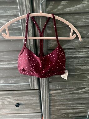 lululemon athletica Burgundy Polka Dot Light Support Sports Bra
